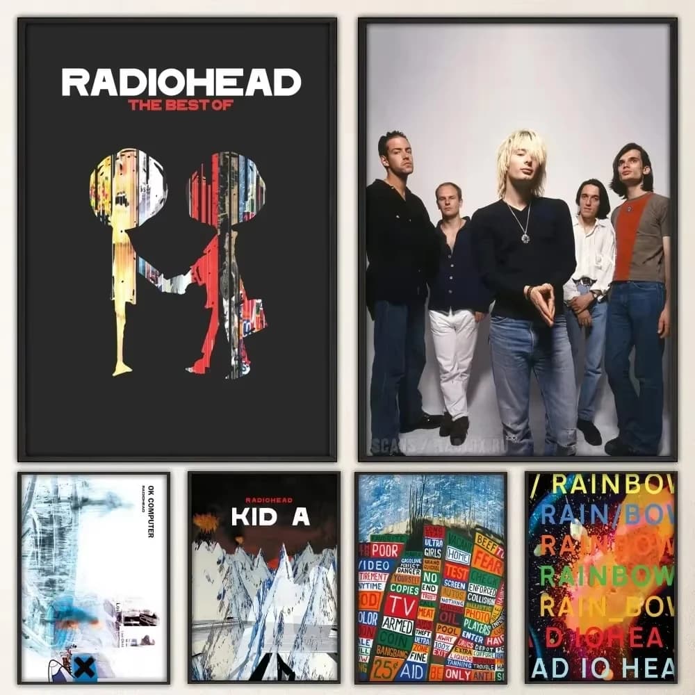 Rock Band Radiohead Poster Vintage Poster Prints Art Home Painting Bathroom Kitchen Bar Accessories