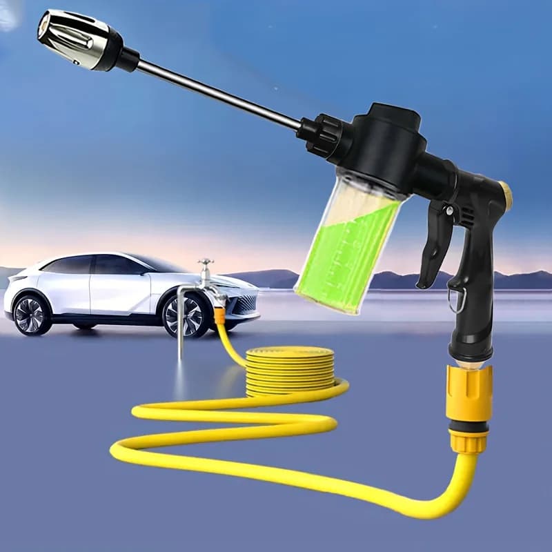 High Pressure Pistola for Car Washing with Long Pipe and Multifunction Ugello, Powerful Cleaning Tool Auto and Garden Irrigation