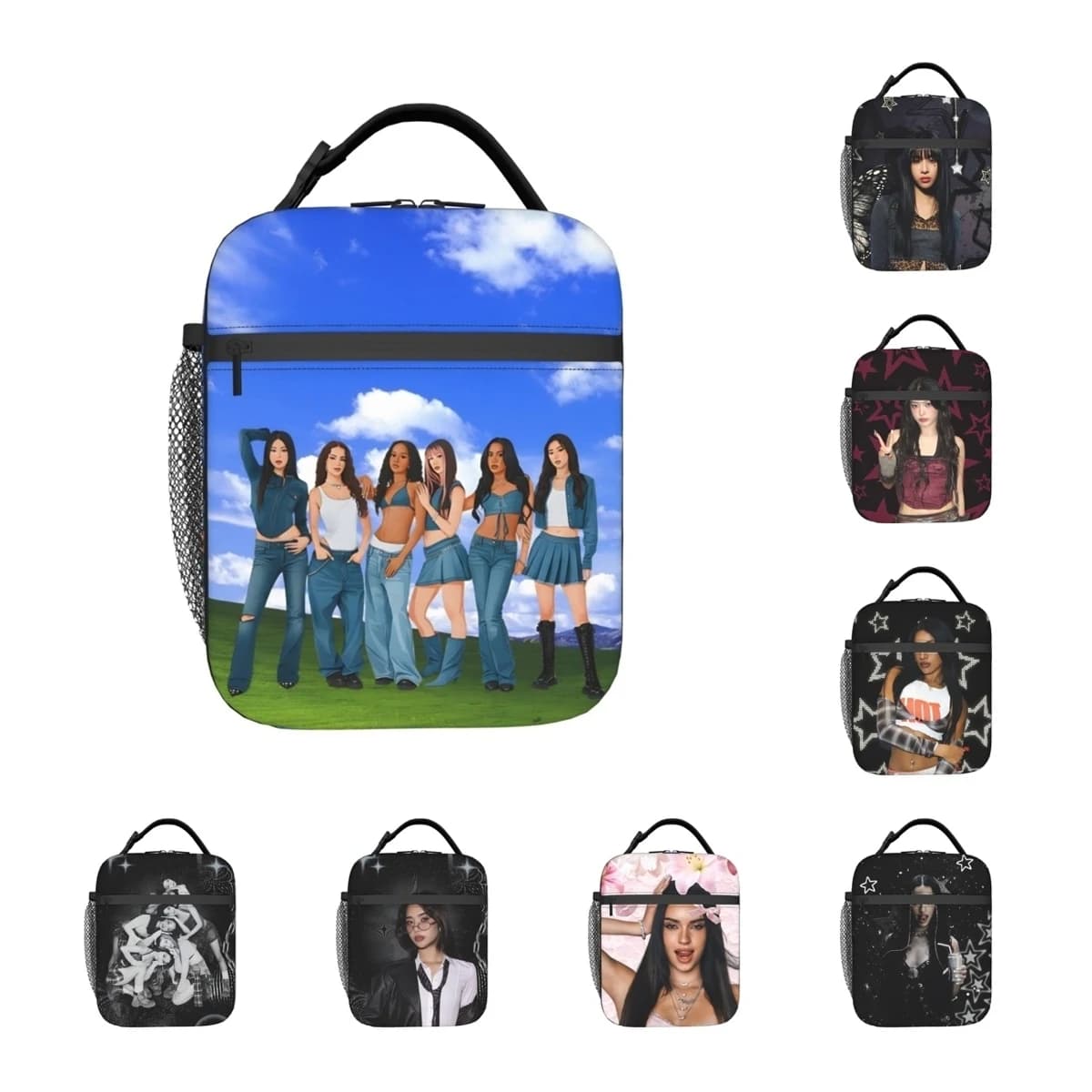 Katseyes Kpop Y2K Group Thermal Insulated Lunch Bags for Picnic Portable Food Bag Container Cooler Thermal Food Box