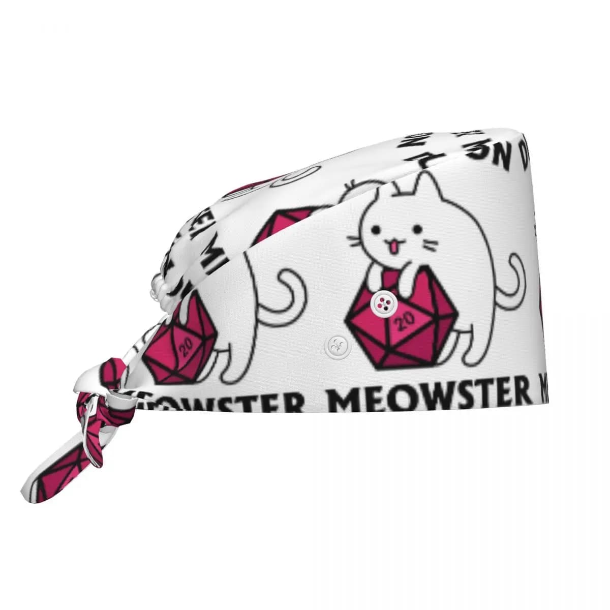 Cappello da Dottore/Dentista Regolabile Dungeon Meowster DnD per Uomo e Donna, con Dado D20, per Infermieri e Medici