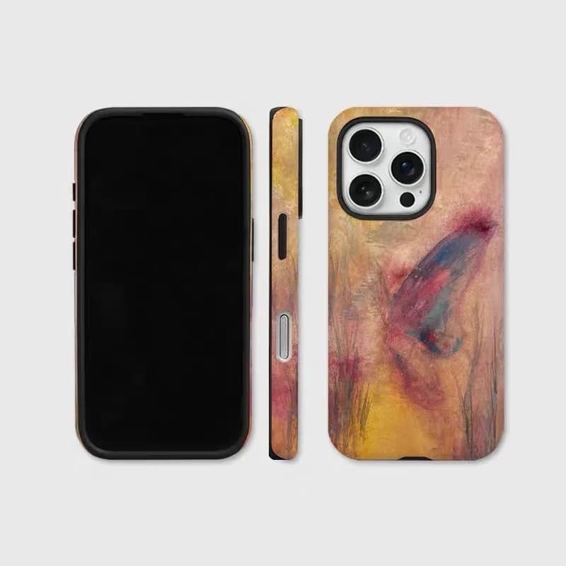 Custodia per telefono con farfalla colorante rosa per IPHONE 16 15 PRO MAX 14 13 12 11 PRO 16 Plus XR X Custodie per cellulari due in uno in TPU acrilico