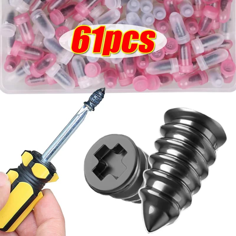 31/51/61 pz/scatola Chiodi in gomma universali per riparazione pneumatici auto, strumenti a vite in gomma per riparazione pneumatici, accessori per tappi tubeless
