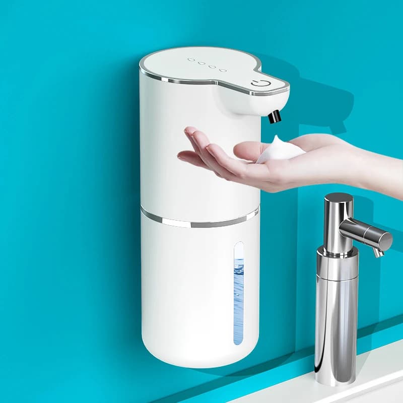 Nuovo dispenser automatico di sapone con sensore, dispenser di disinfettante per le mani a schiuma da parete, lavamani elettrico senza contatto