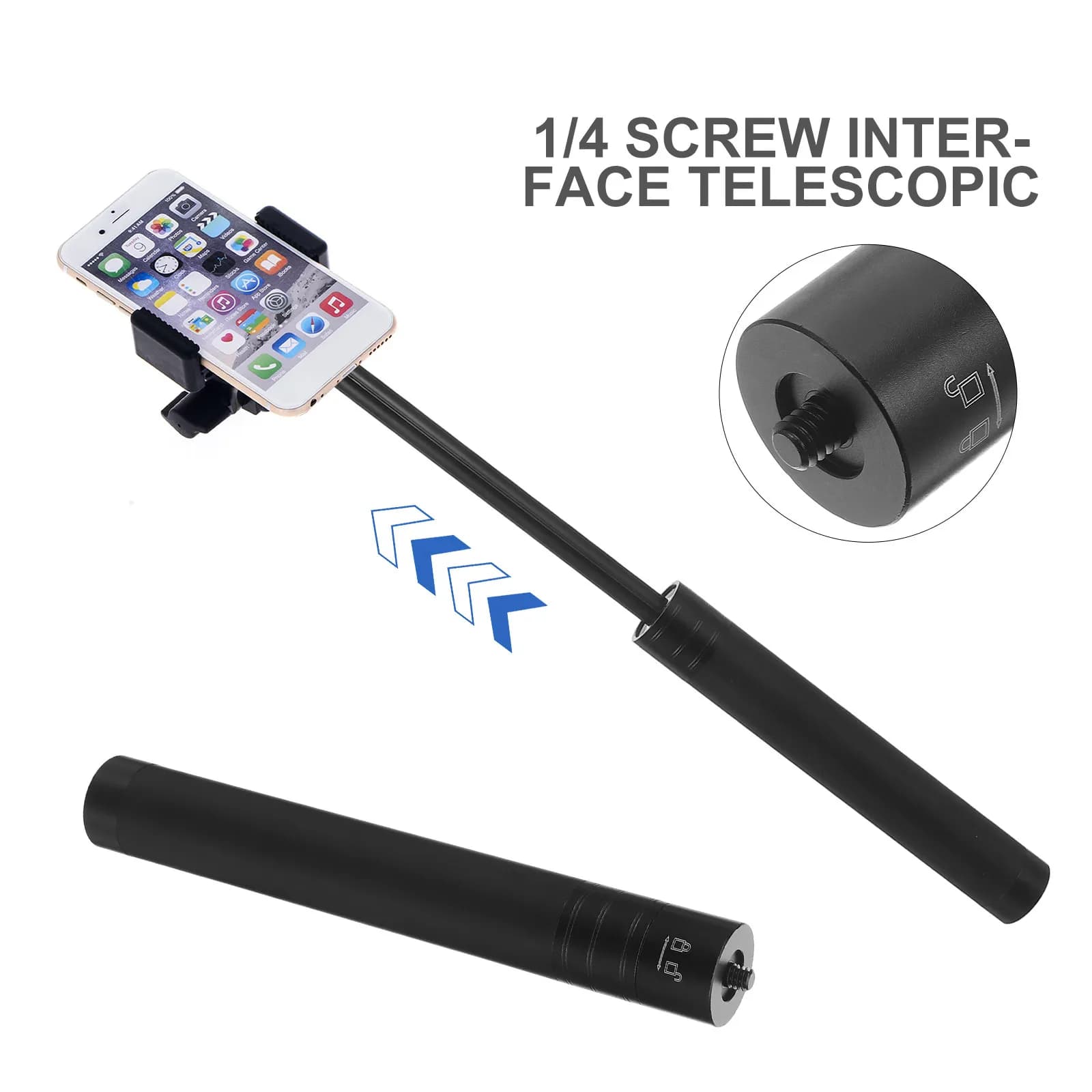 Asta Telescopica di Supporto Regolabile, Bastone Stabilizzatore per Selfie