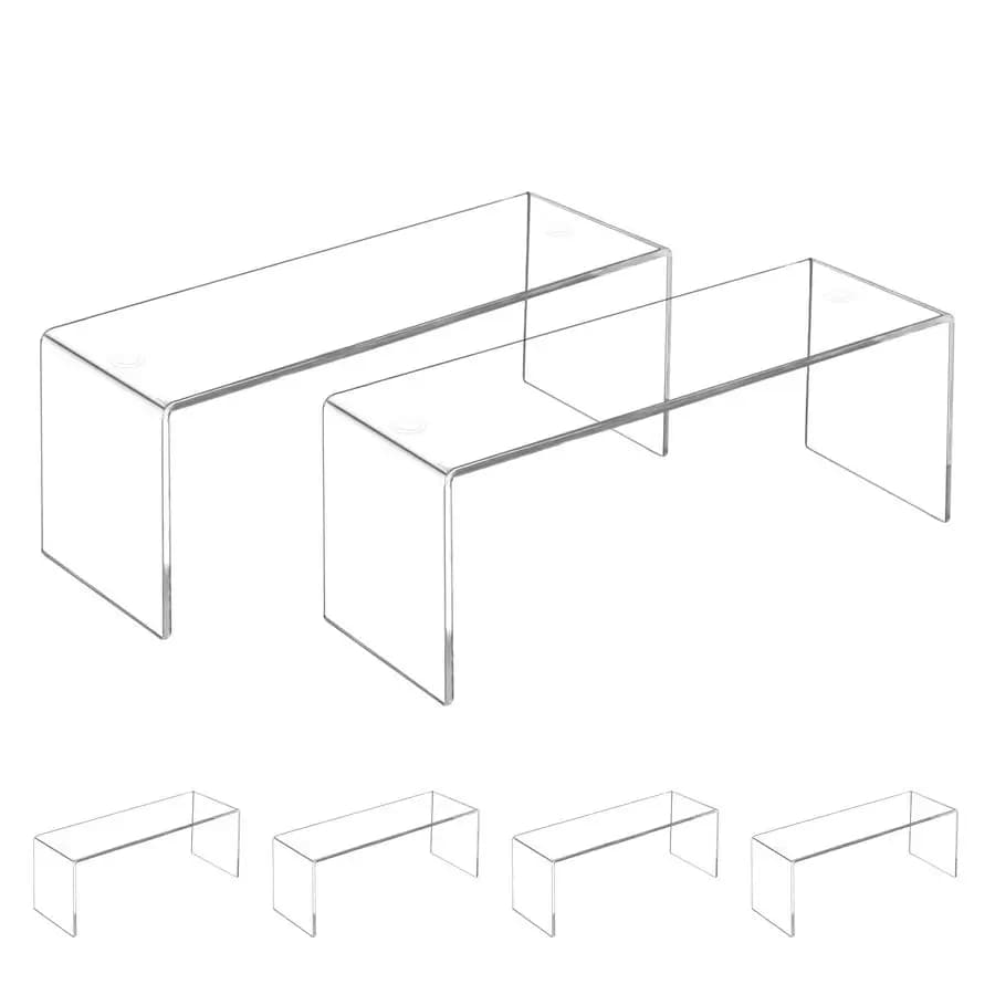 Set of Large Acrylic Display Stands, Perfume Organizer, Transparent Acrylic Shelf for Exhibition, Toys, Cupcake and Other