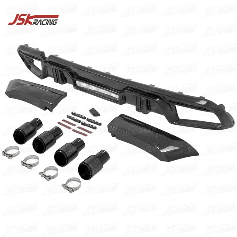 Diffusore Posteriore in Fibra di Carbonio per BMW F96 X6M 2019-2023, Stile LD Modificato e Aggiornato