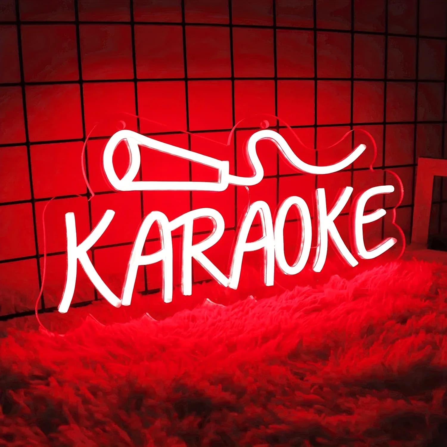 1pc Karaoke Letters Neon Sign Light, per Club, Karaoke Stor Wall Art Decor Light, illumina il tuo spazio, 5V USB alimentato, rosso
