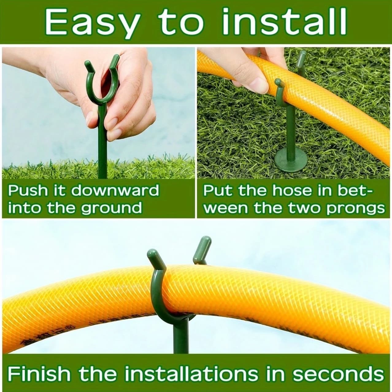 Set di 6 Supporti per Tubo da Giardino Resistenti con Base Stabile, Supporto Durevole per Tubo Esterno, Accessori per Giardinaggio