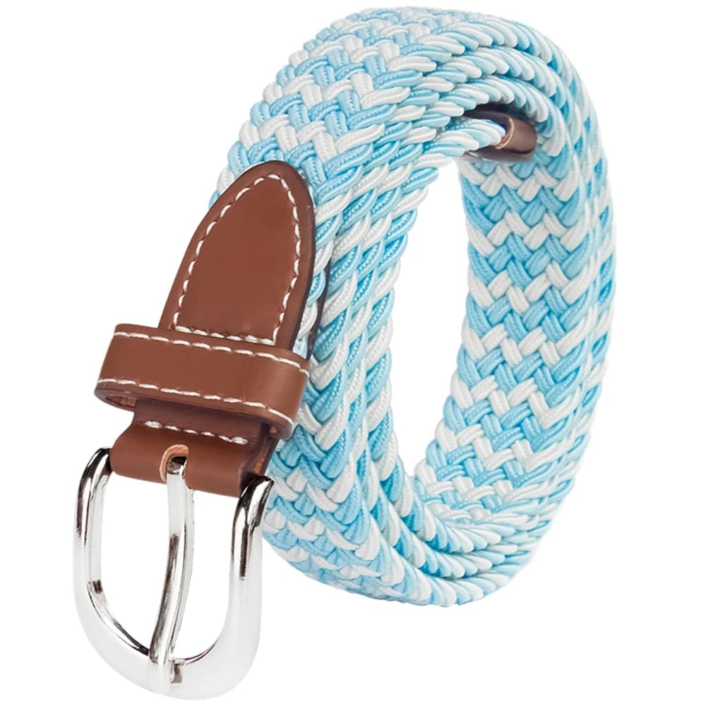 Cintura elastica da donna in tela da 2,5 cm, alla moda e versatile, con fibbia ad ardiglione, disponibile in diversi colori