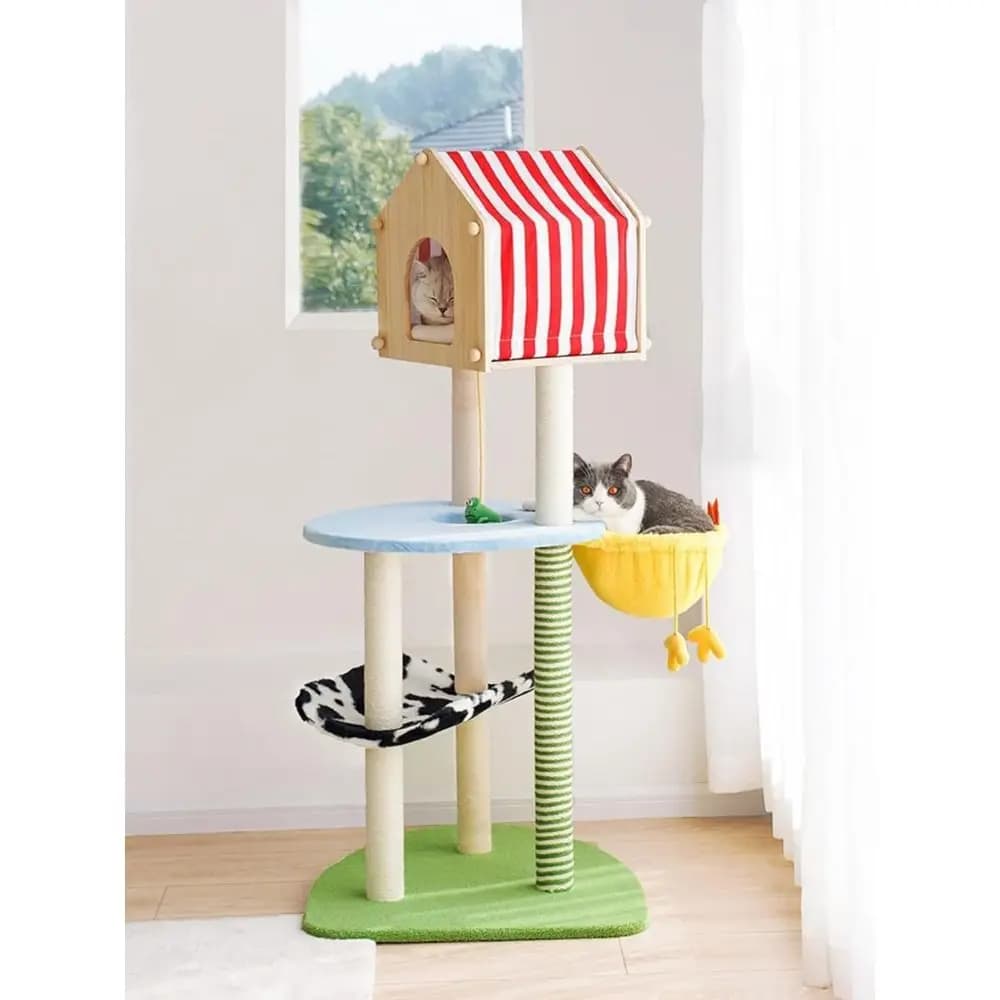 Feline Haven: Albero per Gatti Deluxe con Strutture per Arrampicarsi
