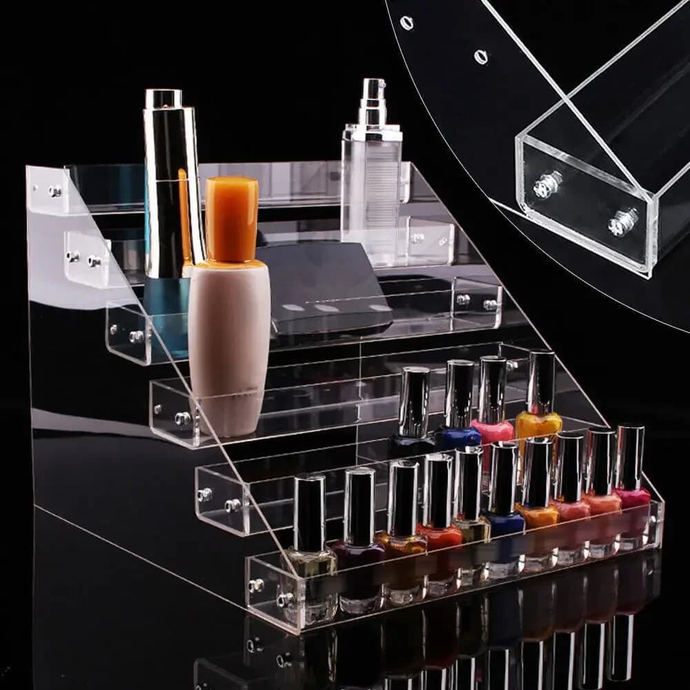 Transparent Organizer with Transparent Scale for 6 Level Acrylic Display for Makeup Perfume Ink Storage
