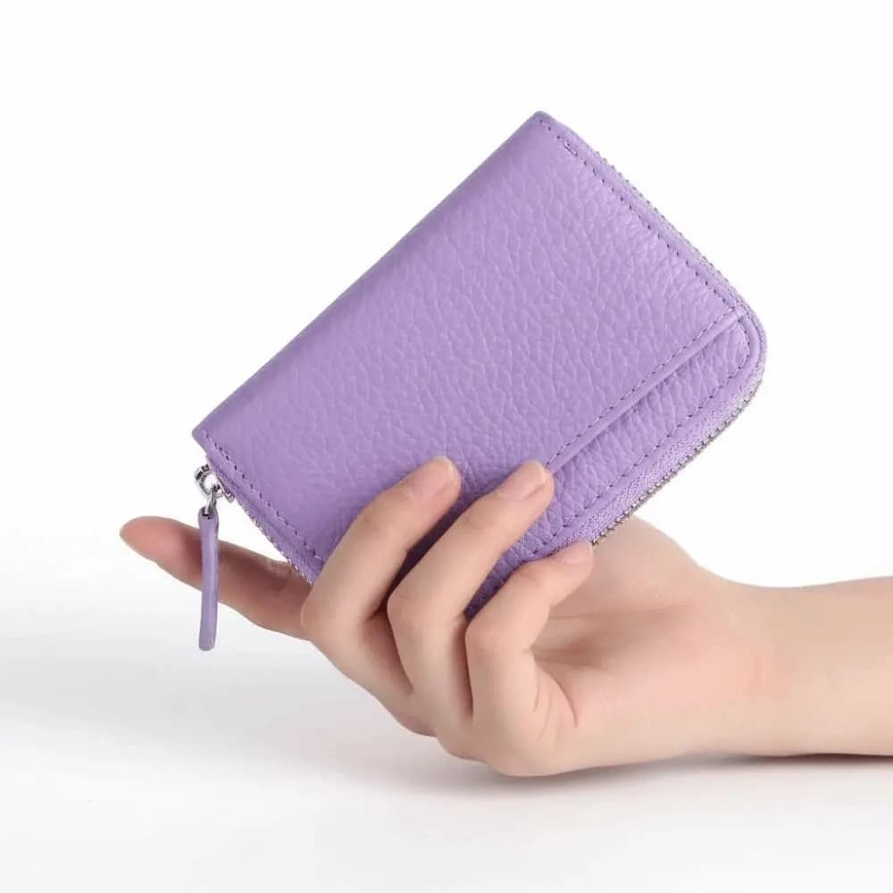 Portafoglio Sottile con Protezione RFID, Antispruzzo, Antimagnetico, Portamonete in Pelle, Classico Corto Portatile, Porta Carte per Donne