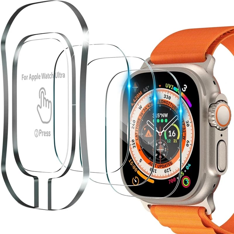 Vetro temperato per Apple Watch Ultra 2 49mm proteggi schermo antigraffio per iWatch pellicola protettiva per installazione Ultra secondi