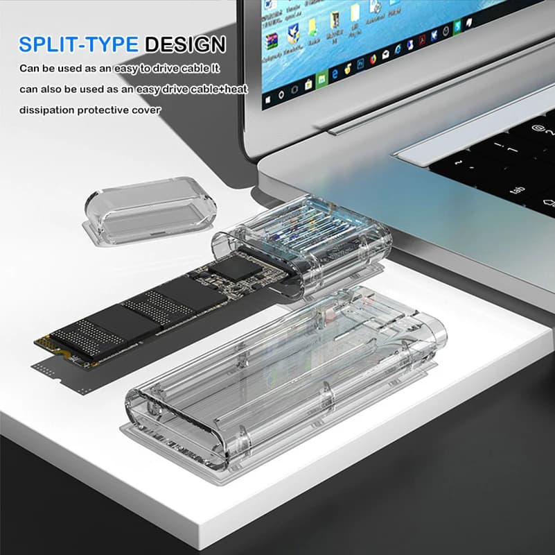 UTHAI Detachable M.2 Nvme SSD Enclosure M.2 To Type-A USB3.2 External Adapter NVME SSD Case Laptop Accessories