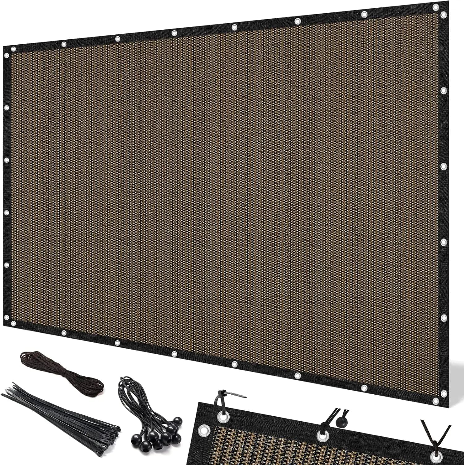 Telo Ombreggiante da Esterno 8x12 FT con Occhielli, Schermo Privacy con Blocco UV al 90% per Patio (Personalizzabile)