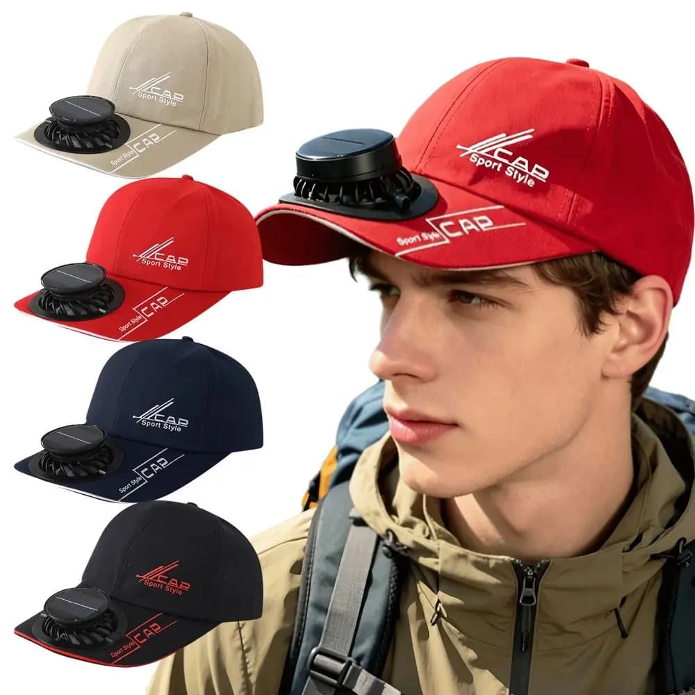 Fashion Breathable Solar Fan Hat Built-in Fan​​ Sunshade Baseball Cap Sun Protection Rechargeable Men Sun Hat for Unisex