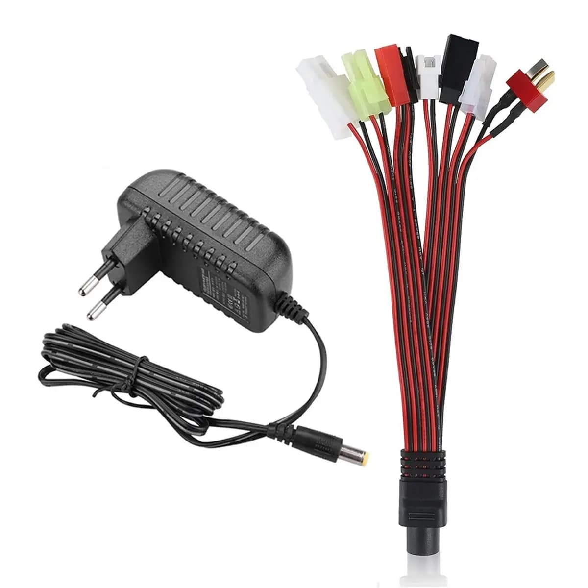 Caricabatterie T28C NiMH/NiCd 2-10S, corrente di carica 500-800 mA, include 6 connettori, ideale per modelli di auto RC Spina UE