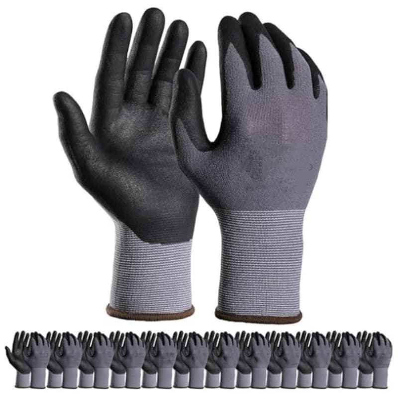 Guanti da lavoro da giardinaggio Guanti di sicurezza in nylon touchscreen rivestito in microespuma e nitrile con impugnatura per uomo Costruttiva meccanica da giardino