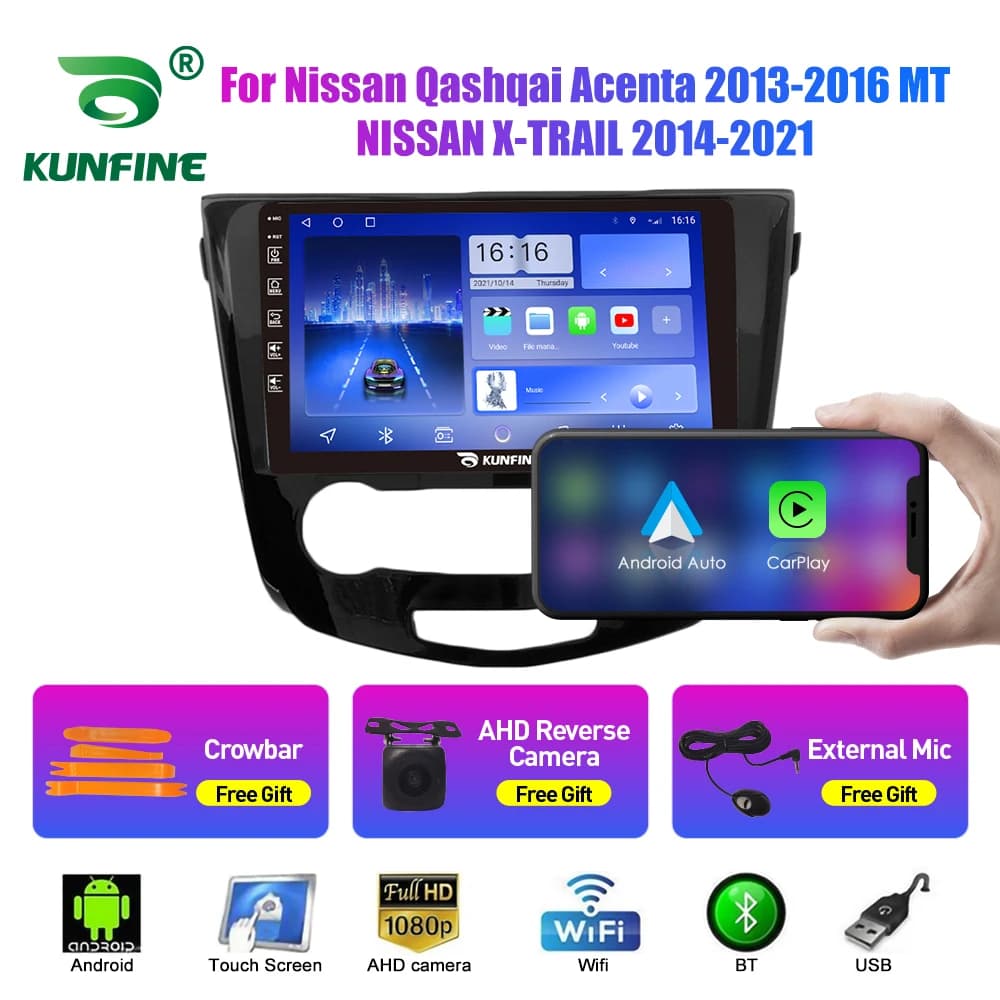 Autoradio da 10.33 pollici per Nissan Qashqai Acenta 2013-2016 2Din Android Car Stereo DVD Lettore di navigazione GPS Schermo QLED Carplay