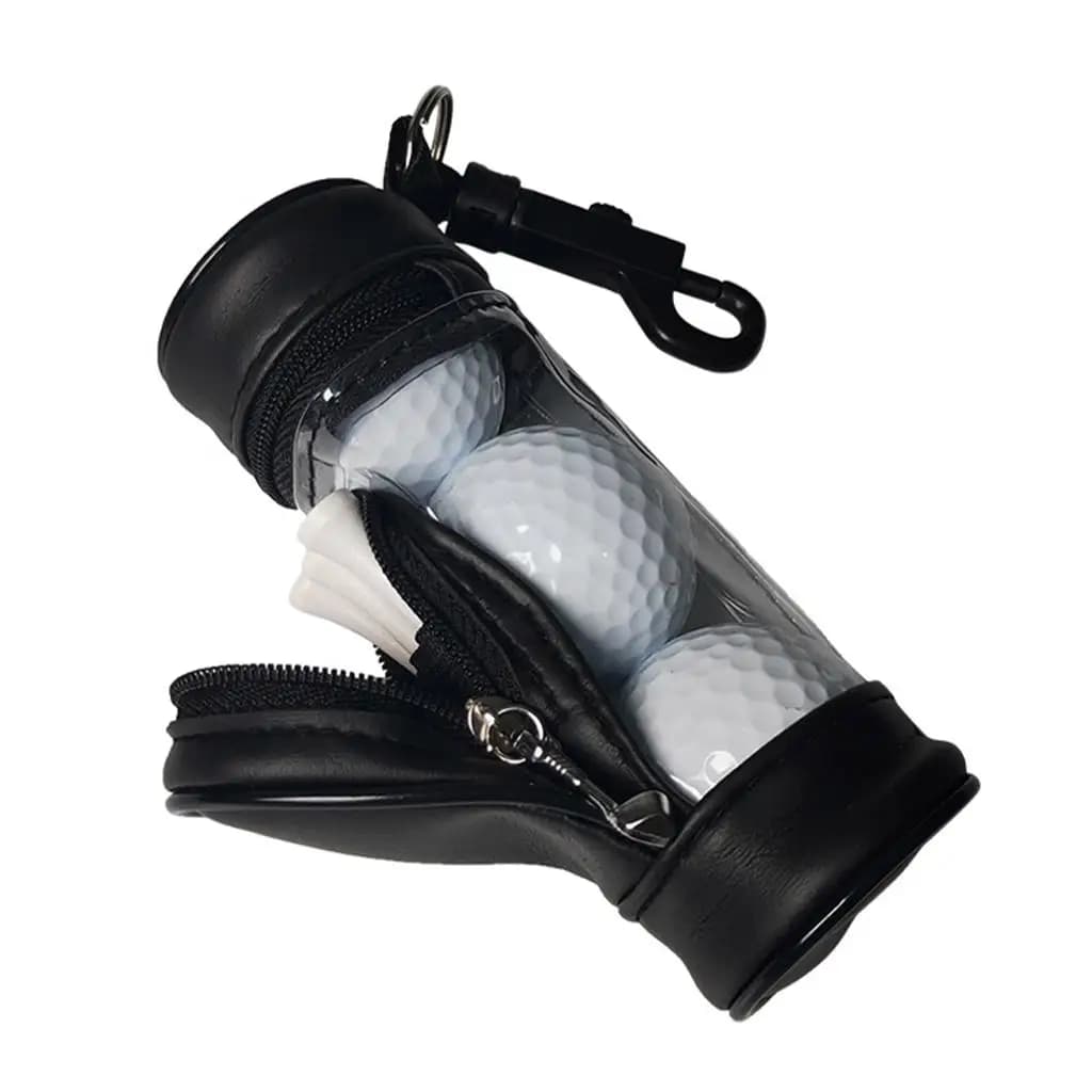 Mini Porta Palline da Golf e Tee con 3 Palline e 3 Tee, Marsupio con Clip Organizzatore per Accessori Outdoor