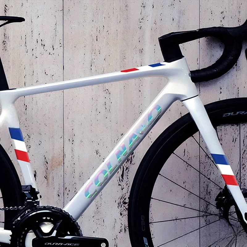 Set di Adesivi per Bicicletta Stile Bandiera Nazionale, Decalcomania in Vinile Impermeabile Multicolore per Telaio e Ruote