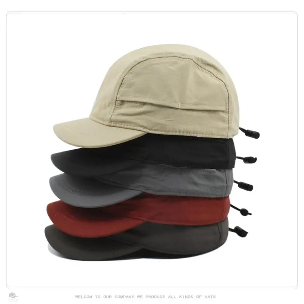 Cappellino da Baseball Casual Tinta Unita con Visiera Corta, Stile Giapponese, in Nylon, Cappello Parasole, Berretto da Baseball, Cappello con Visiera, per Esterni