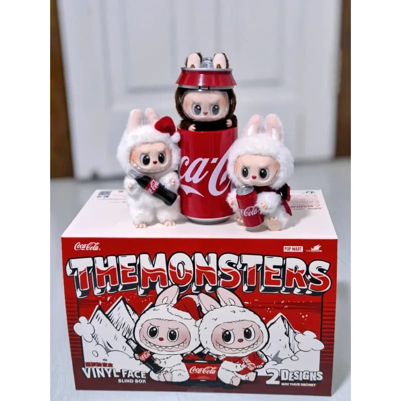 100% POPMART labubu THE MONSTERS Cola Vinyl Series Blind Box Peluche Ciondolo in tessuto Regalo Anime Action Figure Sorpresa giocattoli di Natale