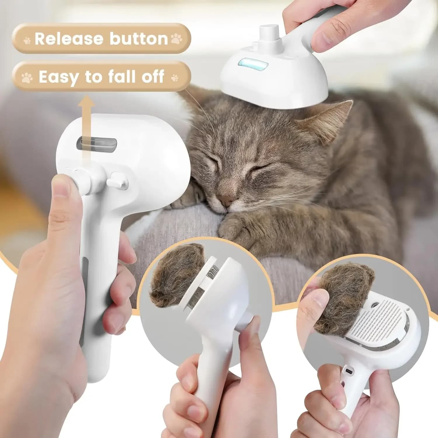 Professional Electric Spazzola in Vapore for the Care of Domestic Animals, Massage Pet for Cats and Dogs