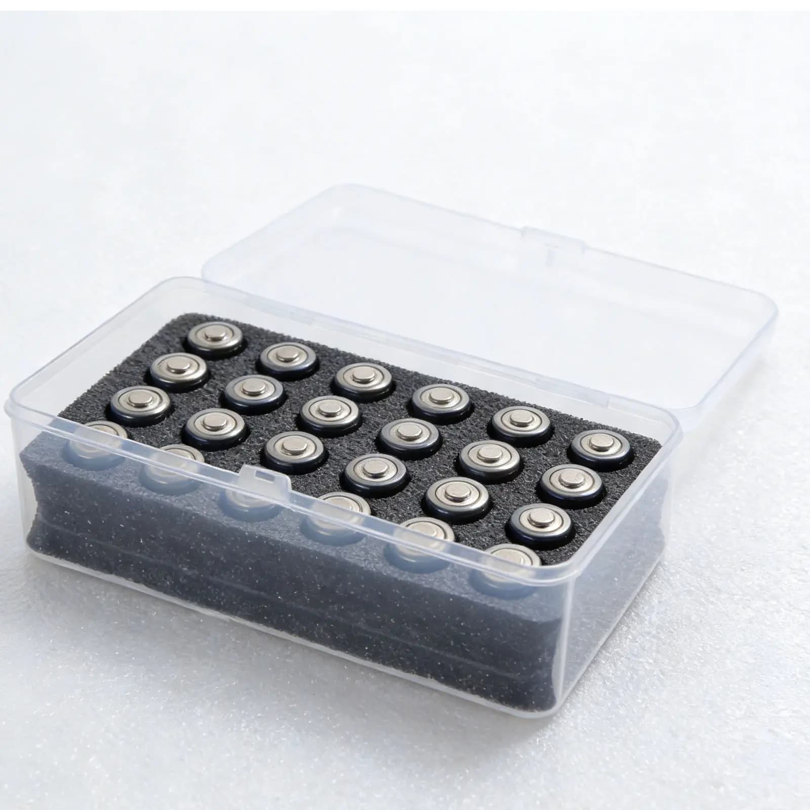 Organizzatore per Batterie AA, Custodia Trasparente in Plastica con 24 Scomparti, Contenitore Portatile Impermeabile per Uso Domestico e Esterno