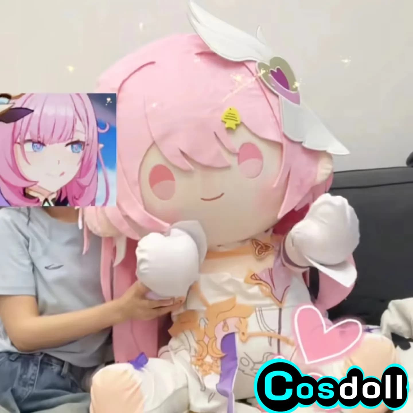 80cm Honkai Impact 3 Elysia Plush Plush Cotton Doll Soft Dresses Bearing Souls Figure Toy for Kids Gift Ornaments