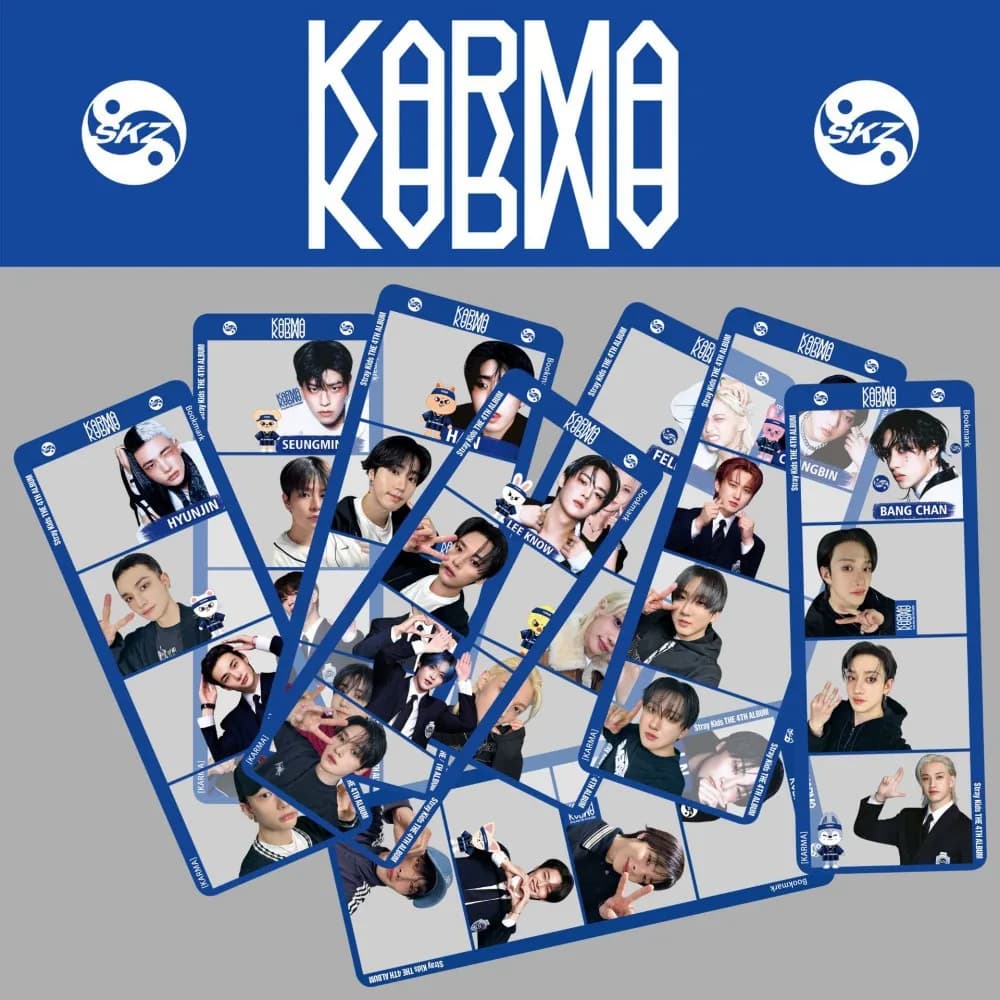 StrayKids Four Palace Grid Bookmark Regular Album KARMA Cute Collection PVC Selfie Series Tags skzoo