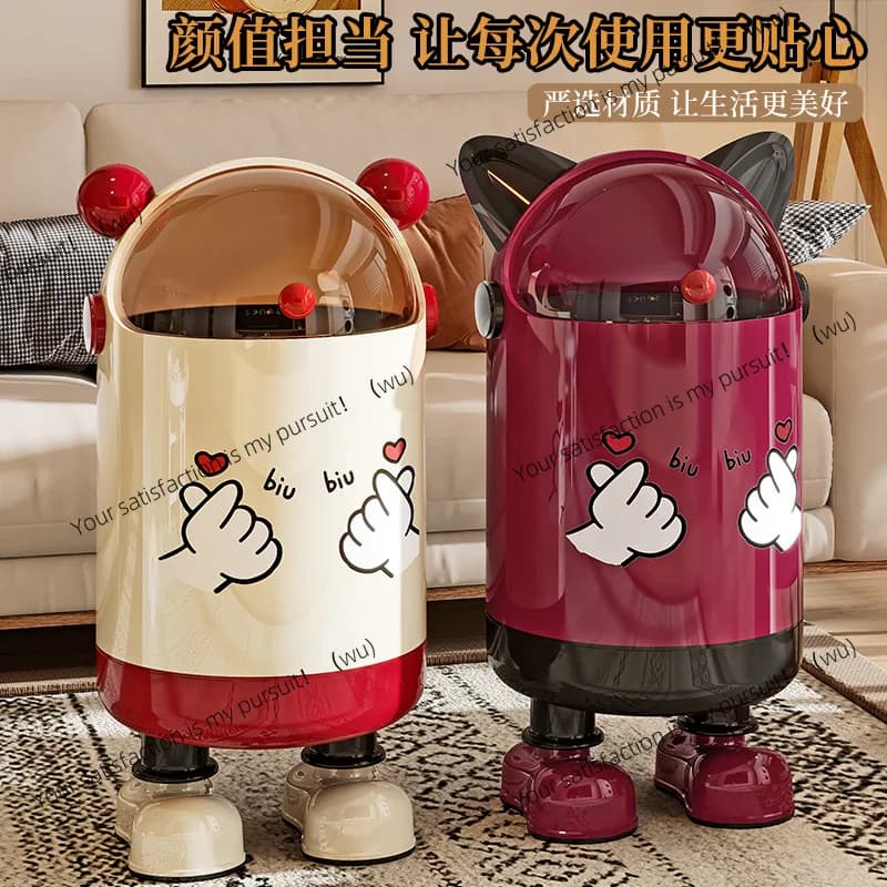 Pattumiera per uso domestico, pattumiera carina con cartoni animati creativi di alto valore