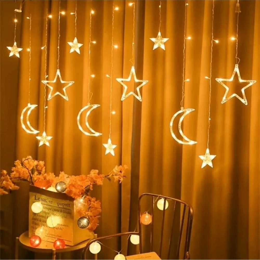 1PC 3.5M120LED Starry Moon Fairy String Light, alimentato da batterie 3AA (escl), utilizzato per la camera da letto, il cortile e la decorazione delle feste