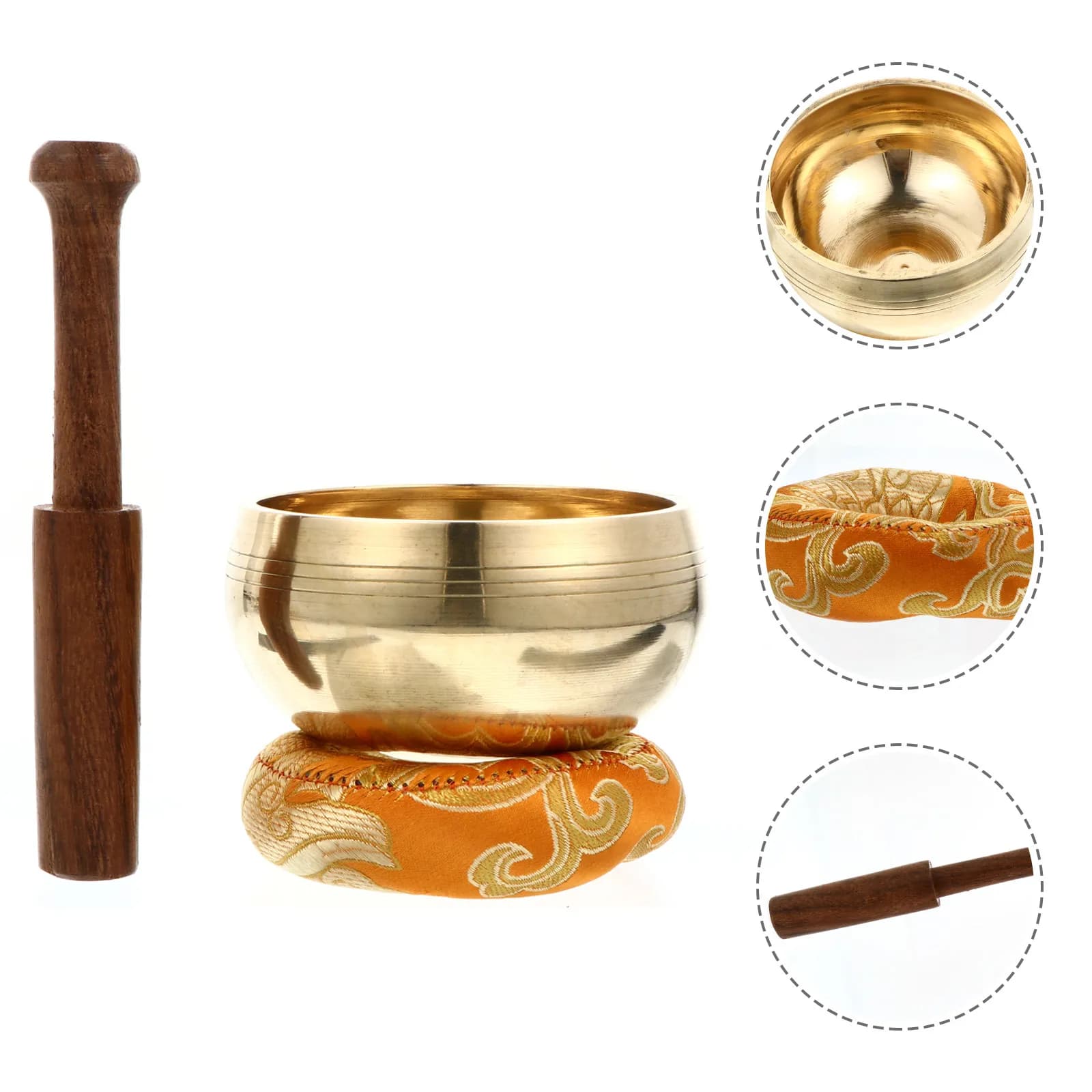 1 set Tibetan Style Singing Bowl Set Lightweight Portable For Meditation Yoga Relaxation Healing Therapy Nepal Bowl Instrument
