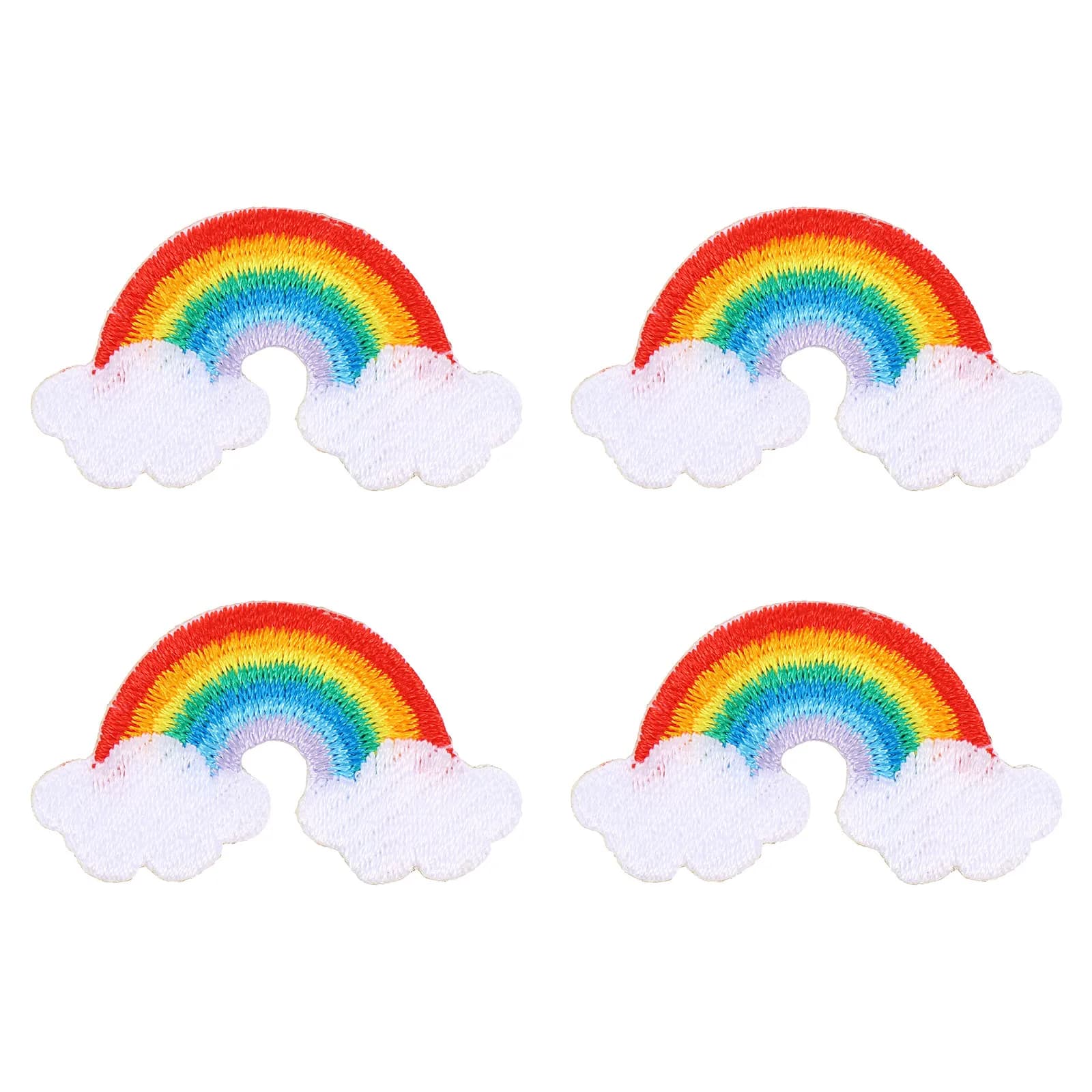4 Pezzi Toppe Ricamate Arcobaleno in Poliestere per Fai da Te, Decorazione e Riparazione di Vestiti, Cappelli, Borse e Accessori