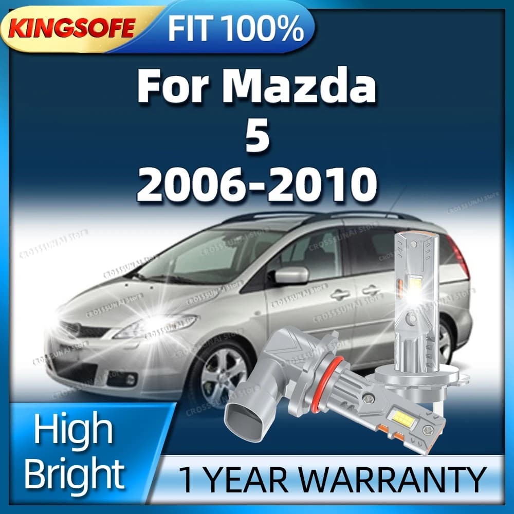 2/4 pz Led Auto Faro Ad Alta Luminosità CSP CHip Lampadine 60000LM H7 HB3 6000K Lampada Senza Fili Per Mazda 5 2006 2007 2008 2009 2010