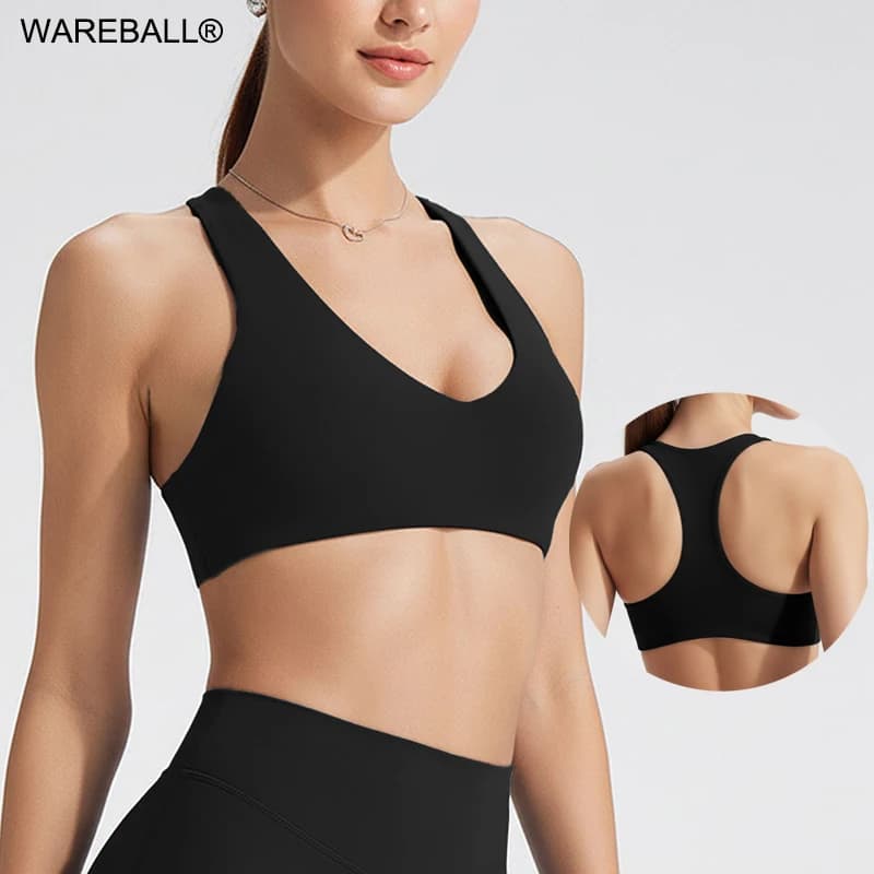 WAREBALL Softmotion Women's Sports Bra Push-up High Support Gym Tank Fitness Pilates Race Intimate Sports Training