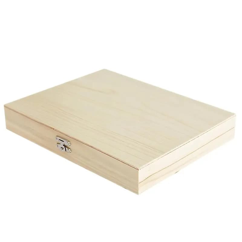 ABBN-Scatola di immagazzinaggio in legno per porta-objektive da microscopio, custodia protettiva per campioni, dimensioni 9,1 x 7,4 x 1,4 pollici / 23 x 18,8 x 3,5 cm