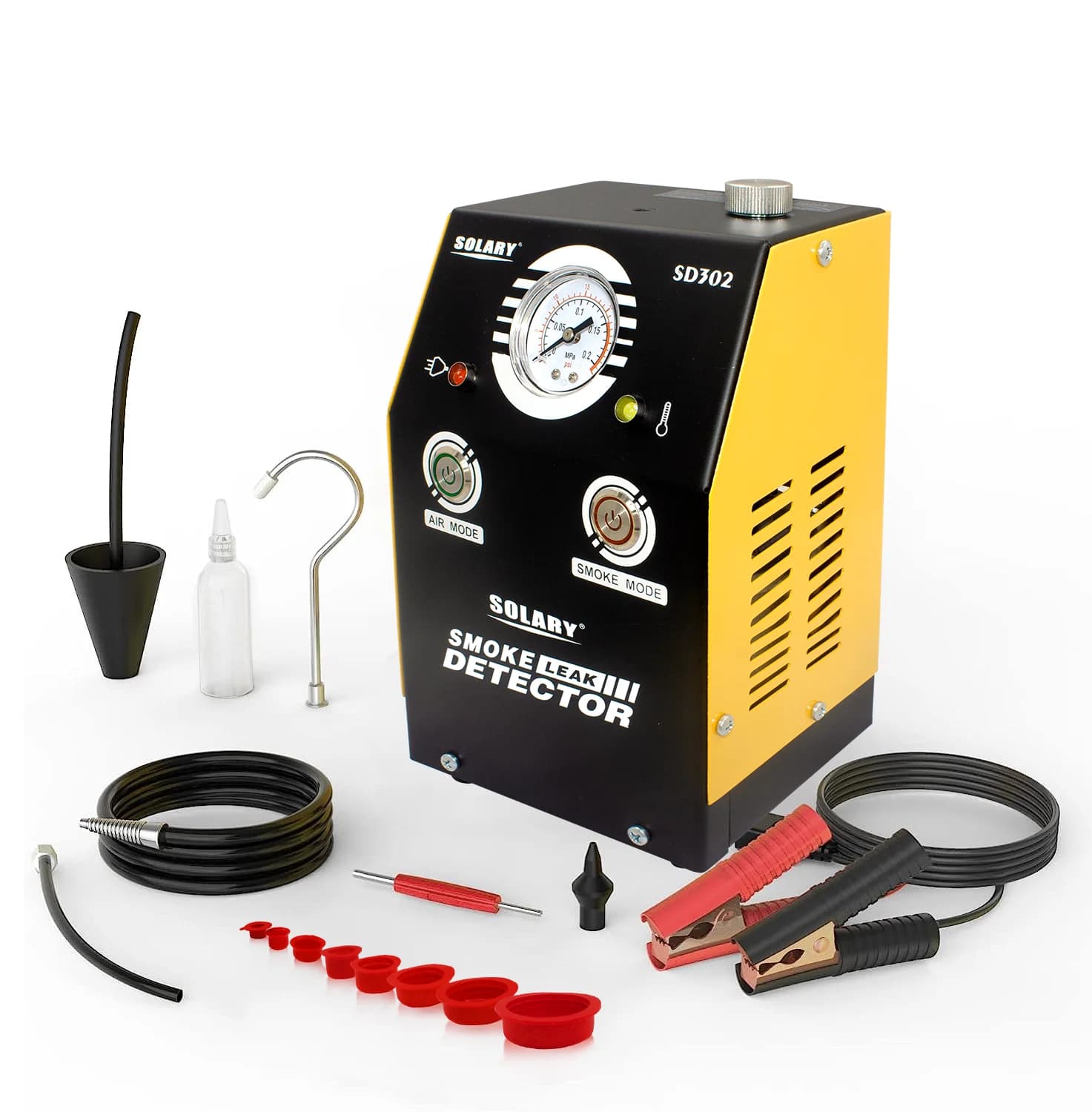 SOLARY Rilevatore di perdite per macchina del fumo automobilistica - Tester diagnostico sottovuoto EVAP 12 V CC per sistema di tubi - Indicatore di pressione