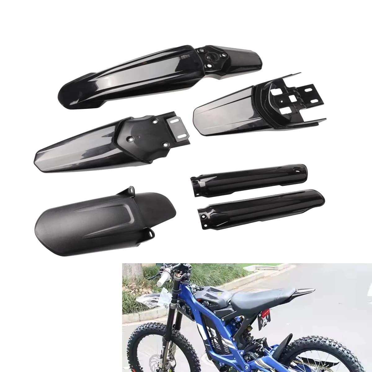 Parafanghi Anteriori e Posteriori per Moto Segway X260 X160 e Surron Light Bee X & Light Bee S, Parti di Ricambio per Bici Elettriche