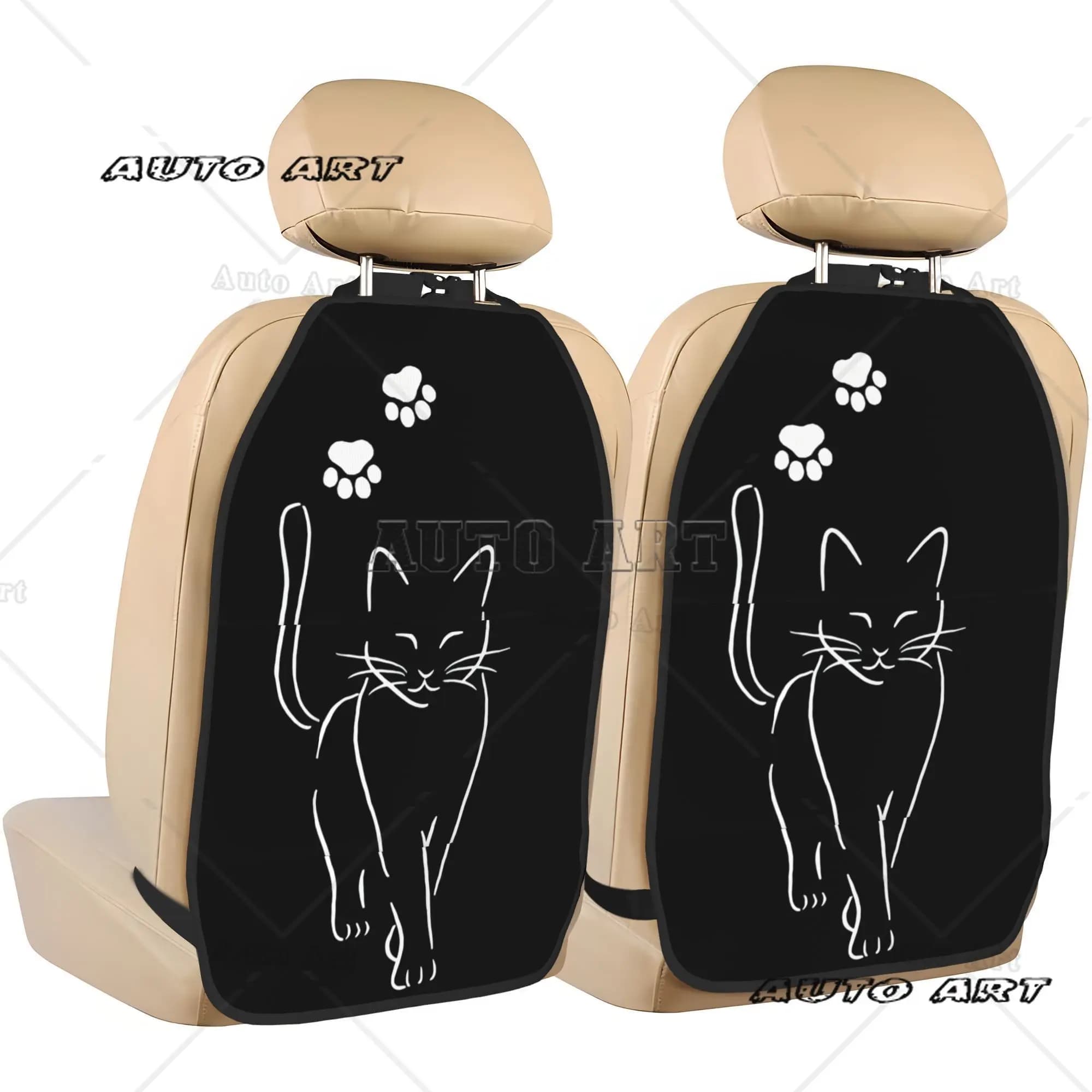 2 Pezzi Organizer per Sedile Auto con Stampa Zampa di Gatto, Borsa Portaoggetti Regolabile Anti-Graffio e Anti-Impronta, Compatibile con Veicoli