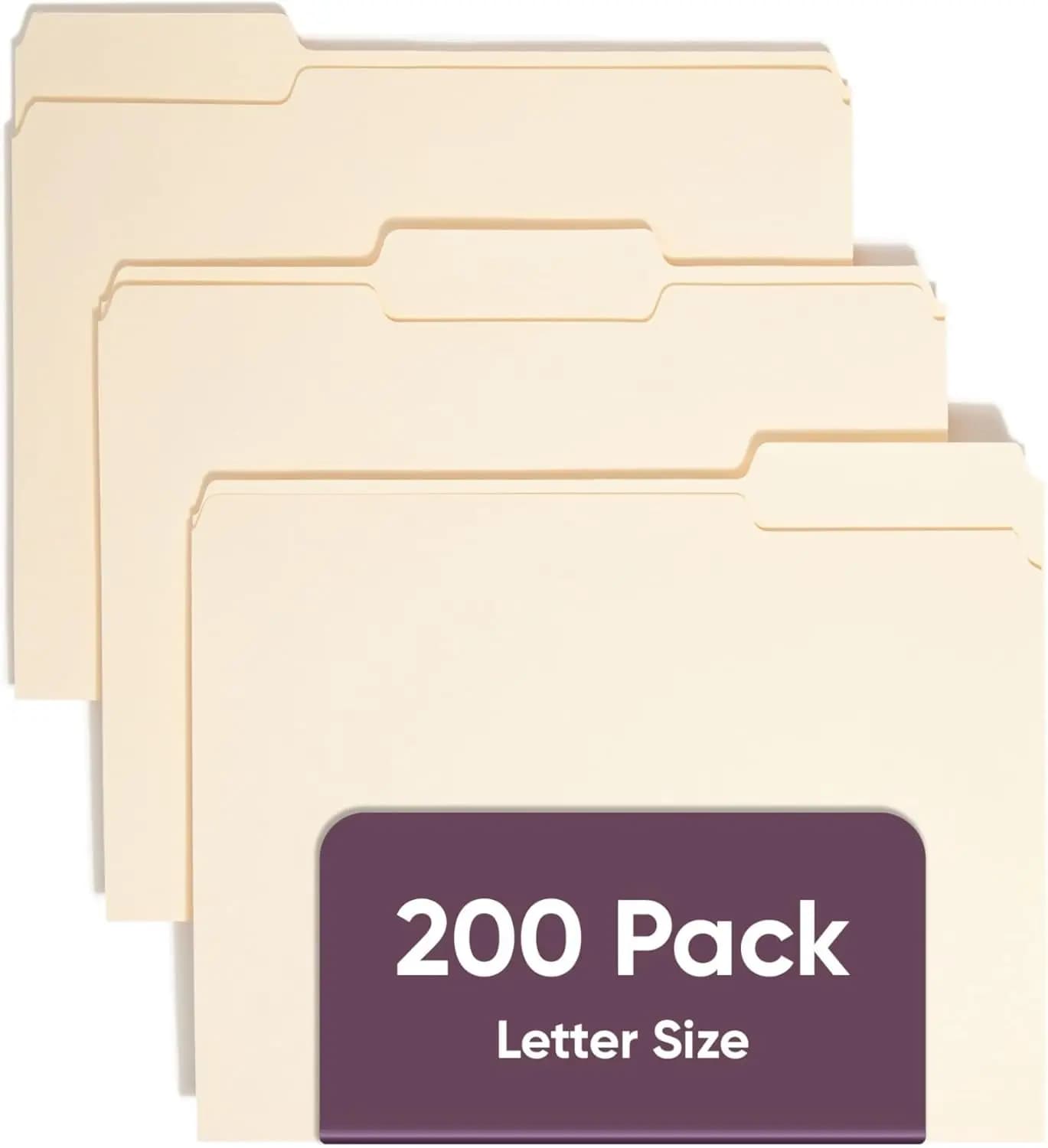 Cartelle Portadocumenti Formato Letter, Linguetta a 1/3 di Altezza, Posizioni Assortite, 200 Pezzi per Scatola - Organizzatore da Ufficio Resistente