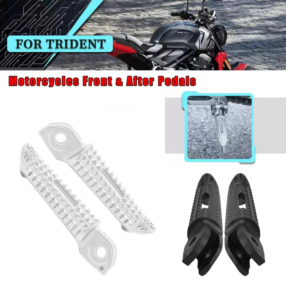 Poggiapiedi Anteriori e Posteriori per Trident660, Daytona660, Tiger Sport 660, Speed Twin 1200, Pedali Moto