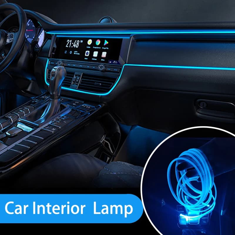 Car Styling DIY Flexible Neon Strip Car Interior Light For Ford Fiesta Ranger Mondeo Fusion Escape Kuga Edge Mustang Accessories