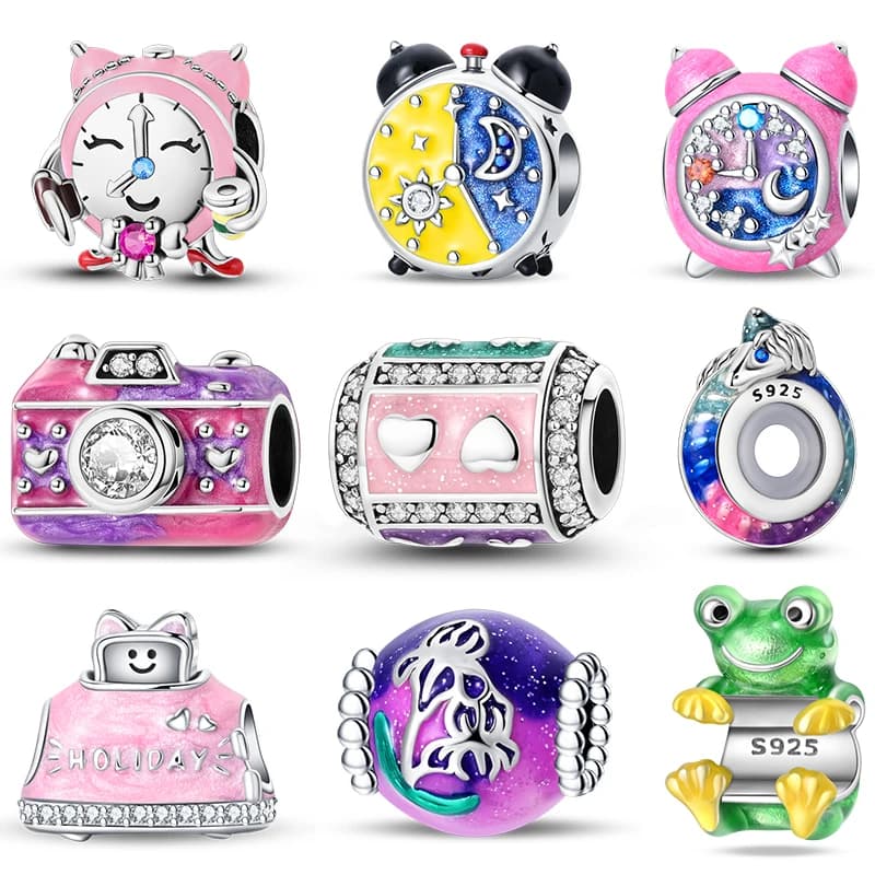 Nuovo argento 925 sveglia fotocamera rana fotocamera vacanza charms perline misura 3mm 925 braccialetti originali gioielli fai da te regalo di compleanno