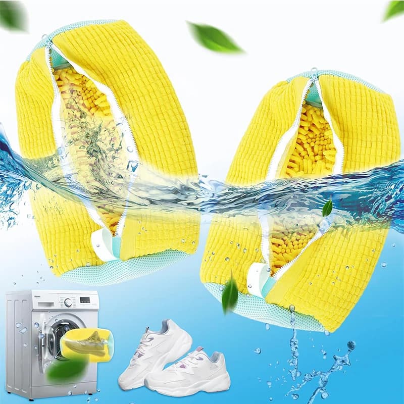 Washing Bag Shoes Resistant for All Types of Footwear - Yellow, Ideal for Sneakers and Casual Shoes, Laundry Bag
