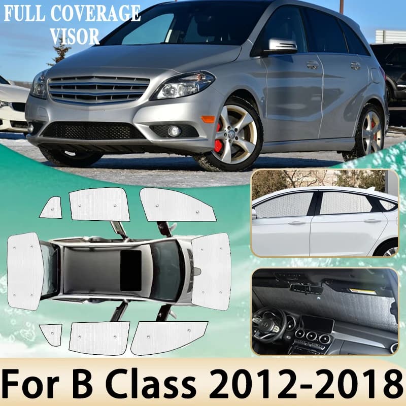 Auto Copertura Parasole Per Mercedes Benz Classe B W246 2012 2013 ~ 2018 Full Surround Parabrezza Finestrino Laterale Shaby Visiera Accessori