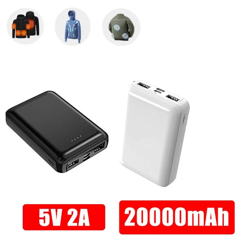 Mini Power Bank 20000mAh 5V 2A Portable Charger for Heated Vest Jacket Power Bank for iPhone Xiaomi Mi Air Conditioning Clothing