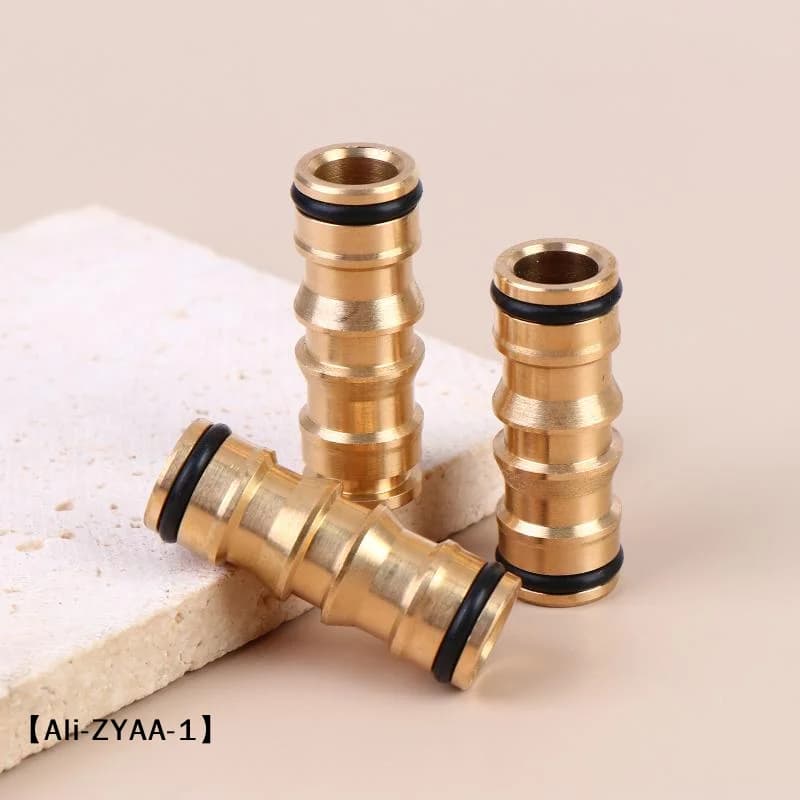 【A】1/2/3Pcs 2 Way Garden Brass Hose Connector Joiner Coupler Watering Water Pipe Tap Male Water Pipe Repair Extension Joints