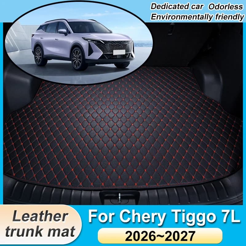 For Chery Tiggo 7L Accessories Omoda C7 2026 2027 Car Rear Trunk Mats Leather Easy Clean Storage Liner Rug Boot Carpet Pad Parts
